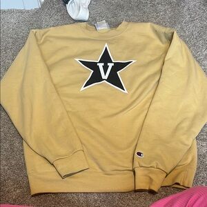 Vanderbilt Champion Men's Tan Sweater with Star Logo